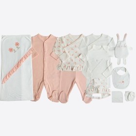 Resim Kitikate Organik Lovely Flowers 12'li Hastane Çıkış Seti Pembe Pembe 