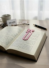 Resim Pembe Kurdeleli Dekoratif Kitap Ayracı 
