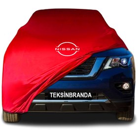 Resim ULTRASHOP Nissan Pathfinder 5 (2021 -) Kırmızı Kumaş Araba Branda Logolu Penye Oto Branda 