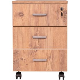 Resim Ofisbazaar 3 Çekmeceli Kilitli Tekerlekli Keson 60x45x40 Cm 18 Mm Suntalam - Atlantik Çam 