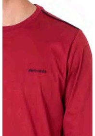 Resim Pierre Cardin 6099 Erkek Uzun Kollu Bisiklet Yaka Pijama Takımı-bordo Bordo 