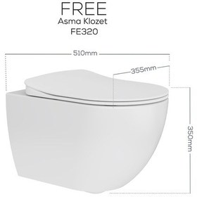 Resim Creavit Free Thermoplast Yavaş Kapanan Klozet Kapaklı Beyaz Set 