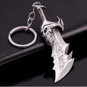 Resim POPKONSOL Gow Anahtarlık God Of War Desenli Savaş Tanrısı Kratos Figür Özel Metal Anahtarlık 
