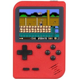 Resim Taşınabilir El Mini Oyun Konsolları Gamepad İle 2.8 İnç Tam Renkli Ekran Dahili 500 Retro Oyun 1020mah Pil Desteği Av Çıkışı Kırmızı 