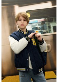 Resim DeFacto Erkek Çocuk Su İtici Kolej Yaka Bomber Mont C5984A824AUNV256 