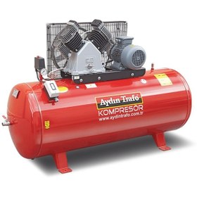 Resim Aydın Trafo 21-530 5.5 Hp 8 Bar 530 LT Tek Kademeli Çift Pistonlu Kompresör 