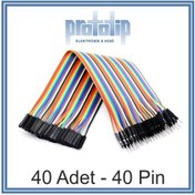 Resim Arduino 20Cm Dişi - Erkek Dupont - Jumper Kablo 40 Pin 