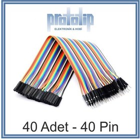 Resim Arduino 20Cm Dişi - Erkek Dupont - Jumper Kablo 40 Pin 