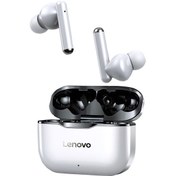 Resim Teltree Lenovo Lp1 Bluetooth 5.0 True Wireless Kulaklık, Ipx4 Su Geçirmez, 20-20000hz Frekans Aralığı, Beyaz Siyah Kenar 