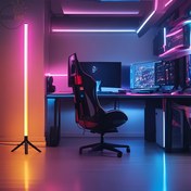 Resim BINDLAN Akıllı RGB LED Köşe Zemin Lambası, Uzaktan Kumanda ve USB Kablosu ile Bağımsız Plastik Lamba, Kablosuz, Oturma Odası Dekoru için İdeal, Modern Dekor | USB Güçlü Lamba, Işık Dekoru 