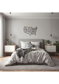 Resim Metal Dekor Amerika Haritası America Map Metal Duvar Haritası Harita 