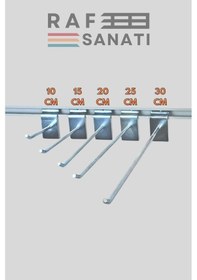 Resim 10 Adet Kanallı Pano Kancası 20 Cm Askı Kanca Raf Askısı Aksesuar Galvaniz 