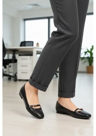 Resim Siyah Cilt Hafif Esnek Kadın Babet 312456 Z Siyah Cilt 