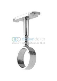 Resim Krom Yuvarlak Ayaklı Askı Flanşı Açık - 2 Adet 