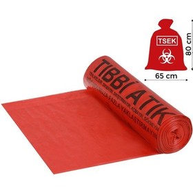 Resim Tıbbı Atık Poşeti Tıbbı Atık Torbası 65X80 1 Rulo 10 Adet 