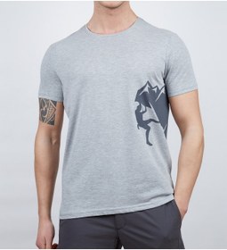 Resim Erkek Tişört - Pamuklu Spor Tişört - Camp - Gri Melanj 600611 Çok Renkli 