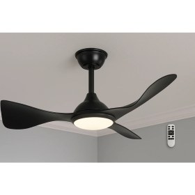 Resim Zürih Ledli Tavan Vantilatörü / Siyah Kasa / 3 Renk Işık / Cata 