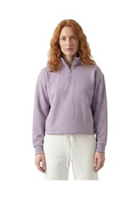 Resim Sportive Cleo Zip Neck Kadın Lila Günlük Stil Sweatshirt 26yk0006-lıl Pembe 
