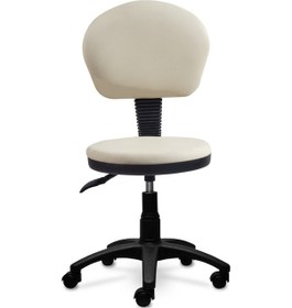 Resim Ofiscombin Ofis Büro Döner Tekerli Amortisörlü Arkalıklı Yüksek Sırtlı Bar Taburesi Krem Deri 00047499605 