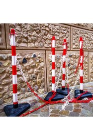 Resim Hayat Trafik Plastik Zincir Kırmızı-Beyaz (Kalın 8mm) 10 metre 