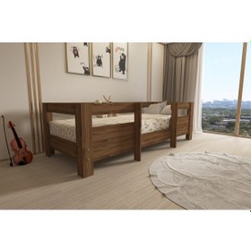 Resim Herseycik Ninnimo Montessori 90X190 Yatak Uyumlu Karyola M5-2 Ceviz 