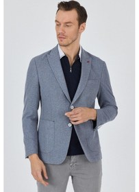Resim İmza Düz Örme Pamuklu 6 Drop Slim Fit Ceket 1002250114 Indıgo 
