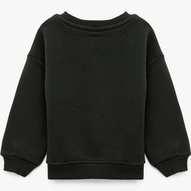 Resim Koton Uzun Kollu Bisiklet Yaka Baskılı Sweatshirt Antrasit 6wmb10266tk Antrasit 