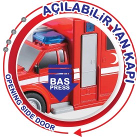 Resim Adel Nitro Speed Polis Ambulans 1:20 Sesli Işıklı Kırmızı 