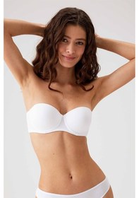 Resim Pierre Cardin 6020 Nora Desteksiz - Boş Kap Straplez Sütyen Beyaz 