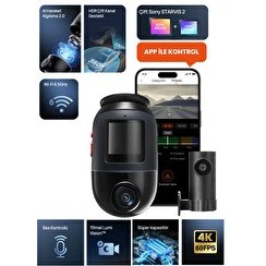 Resim 70Mai Dash Cam X800 Ön Kamera - 128 GB RC14 Siyah Arka Araç Kamerası 