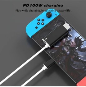 Resim Sunshine022 Nintendo Switch İçin 4k 30hz Usb C Hdtv Kablosu Hızlı Şarj Siyah Beyaz 