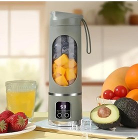 Resim Topshop1 Usb Şarjlı Yeşil Portabl Blender: Dijital Ekran, Paslanmaz Bıçak, 300-500ml Hacim 