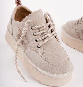 Resim Muggo KOZMOS Kalın Taban Bağcıklı Yıldız Detaylı Kadın Kışlık Sneaker Spor Ayakkabı 