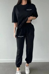 Resim LAND MODA Baskılı Eşofman Altı Ve T-shirt Alt Üst Eşofman Takımı 