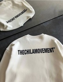 Resim Kışlık Bisiklet Yaka Oversize Baskılı Sweatshirt - Beyaz Beyaz 