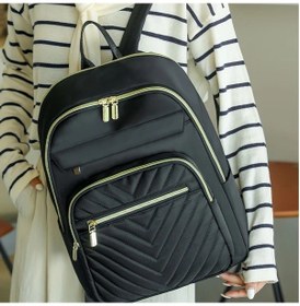 Resim Gaojunshop01 Siyah Kadın 15.6" Laptop Sırt Çantası Büyük Kapasiteli Hafif Çok Bölmeli Diğer 