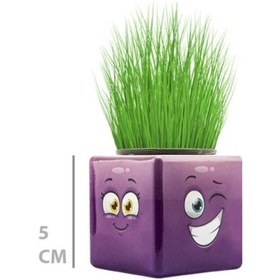 Resim Büro Ev Ofis Dekoru İçin Mini Emoji Figürlü Küp Çim Adamı 