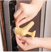 Resim Fochsia 4lü Gri Yapışkanlı Silikon Kapı Kolu Kılıfı Koruma Tamponu Seti 