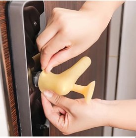 Resim Fochsia 4lü Gri Yapışkanlı Silikon Kapı Kolu Kılıfı Koruma Tamponu Seti 