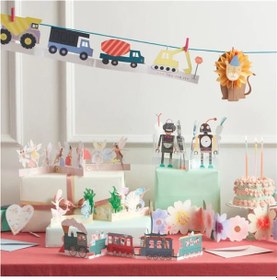 Resim Meri Meri - Birthday Train Concertina Card - Doğum Günü Treni Tebrik Kartı 
