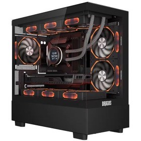 Resim Dragos Basalt Pro 6x Argb Fan USB 3.0 600W 80+ Plus Matx Panoramik Temperli Cam Gaming Kasa Siyah 