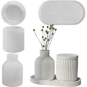 Resim Silikon Saksı Kalıpları, 4 Parça Alçı Vazo Silikon Kalıbı, Reçine Kalıpları Süs Kalıbı, Kendin Yap Reçine Damla Masa Üstü Süsü 