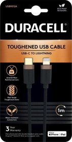 Resim 1M USB-C to Lightning Braided Black Duracell