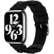 Resim Mobilteam Watch 38mm Uyumlu Clo- Krd-97 Sarmal Örgü Tasarımlı Kordon-koyu Siyah 