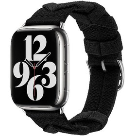 Resim Mobilteam Watch 38mm Uyumlu Clo- Krd-97 Sarmal Örgü Tasarımlı Kordon-koyu Siyah 