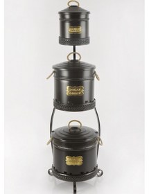 Resim Metal Standlı 3 Katlı Patates Soğan Sarımsak Saklama Kova Siyah 