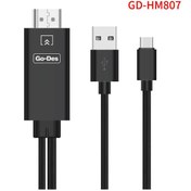 Resim Go Des GD-HM807 Type-C HDMI 4K Kablo 180 cm Görüntü Aktarım Kablosu - Siyah ZORE-260171 