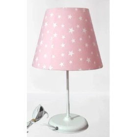 Resim Tekay Pembe Yıldız Kız Çocuk Odası Yatak Odası Abajuru 