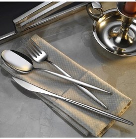 Resim Lugga Ece 6 Kişilik Yemek Çatal Kaşık Bıçak Takımı 18 Parça Gümüş 