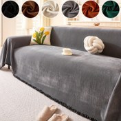 Resim 1 Adet Chenille Koltuk Örtüsü - Ekstra Büyük Tek Parça Modern Minimalist Tasarım, Evcil Hayvan Dostu Her Mevsim Mobilya Koruyucu 3/2/4 Kişilik & Köşe Kanapeler İçin, Makinede Yıkanabilir Püskül Detaylı, 6 Renk (Bej/Kahverengi/Gri/Siyah/Yeşil), Temiz Estetik, Yumuşak Dokulu, Ev Dekoru, Çağdaş Tarz, Dayanıklı Malzeme, Aileler İçin 